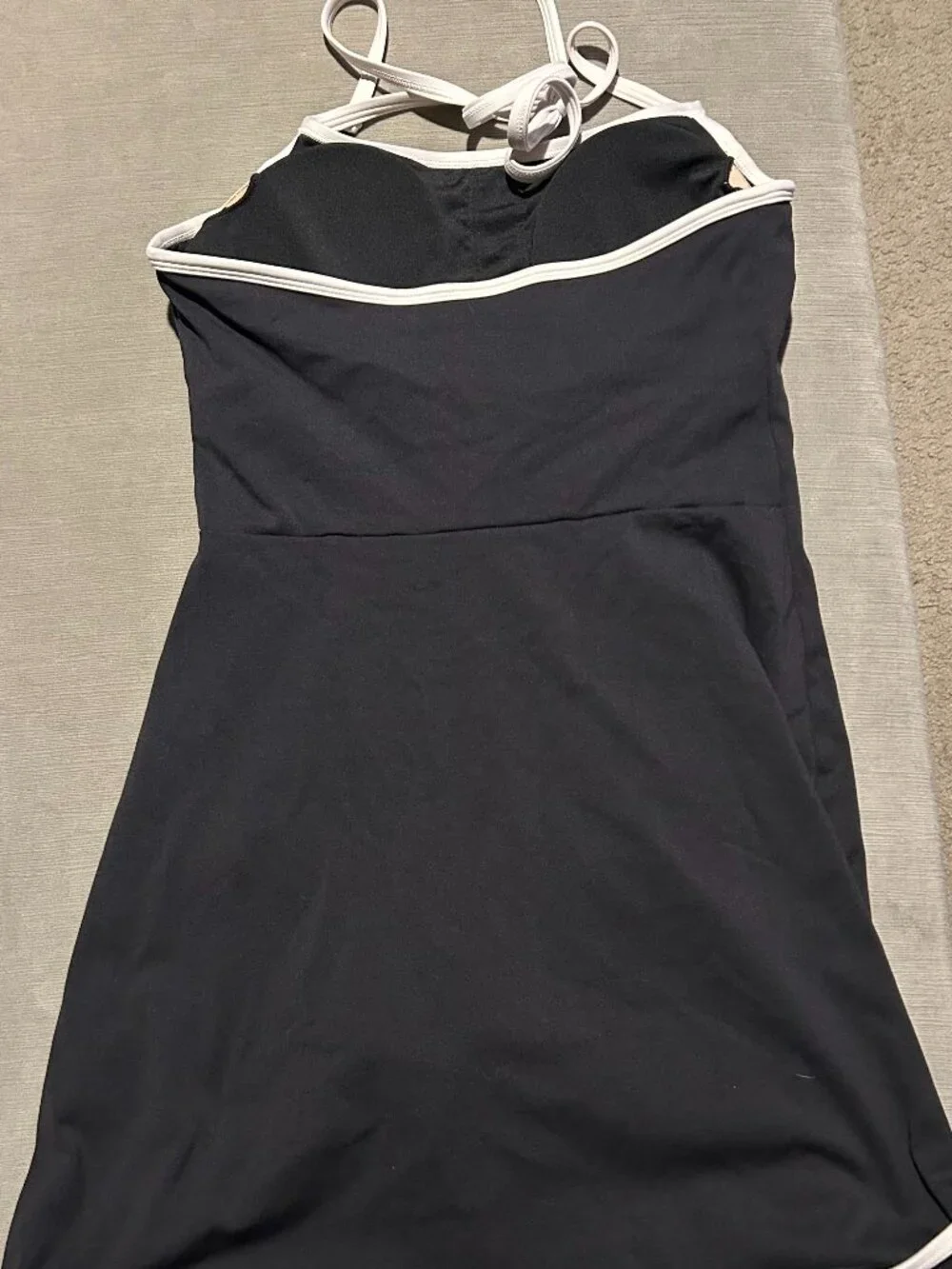 ALO YOGA Softsculpt Halter Dress - Black/White - Size Small